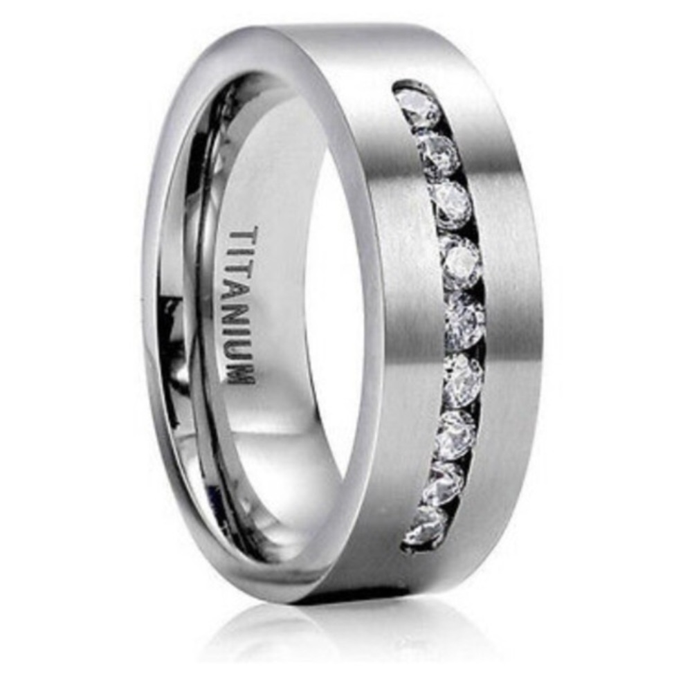 👑Men8MM wide titanium stainless steel ring 9